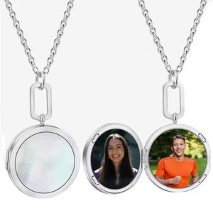 New Shell Inlaid Silver Locket